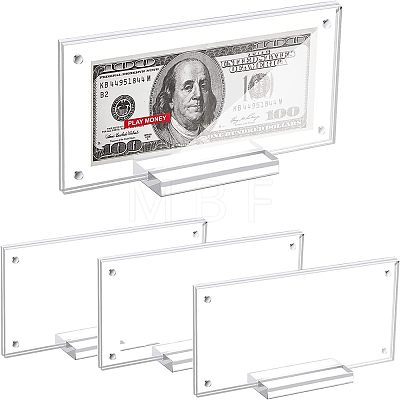 3 Sets Transparent Acrylic Currency Display Frames ODIS-CA0001-14-1