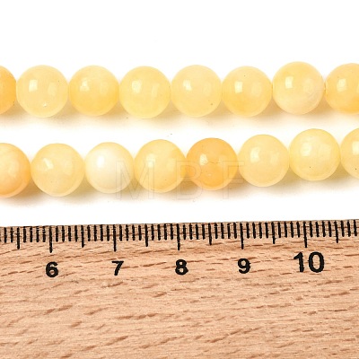 Natural Yellow Jade Beads Strands G-Q462-8mm-36-1