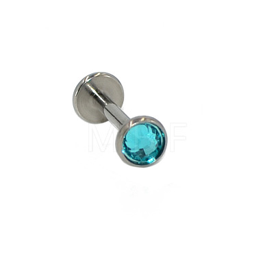 G23 Titanium Cubic Zirconia Flat Round 17 Gauge Threadless Labrets for Women Men WG1F07B-14-1