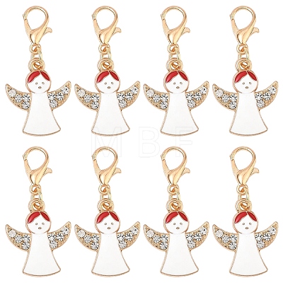 10Pcs Alloy Enamel Pendant Decorations HJEW-YW00277-01-1