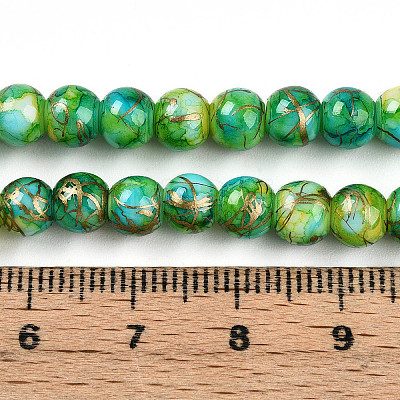 Baking Paint Glass Beads Strands DGLA-N003-6mm-B04-1