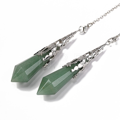 Natural Green Aventurine Pointed Dowsing Pendulum Big Pendants G-H285-06P-A17-1