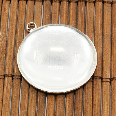   25mm Transparent Clear Domed Glass Cabochon Cover for Brass Photo Pendant Making KK-PH0034-47S-1