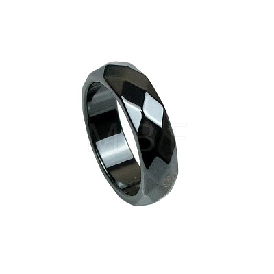Dyed & Heated Black Agate Finger Rings IK0879-13-1