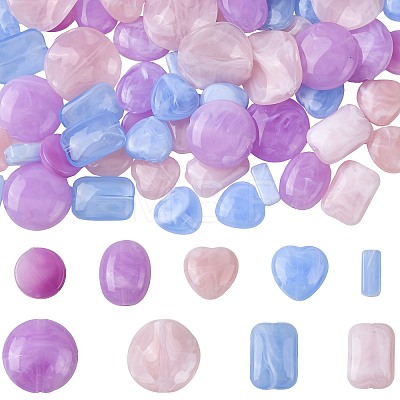 72Pcs 9 Styles Imitation Gemstone Acrylic Beads OACR-FS0002-82-1