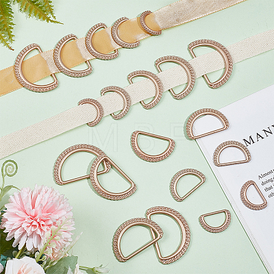 WADORN 20Pcs 5 Style Alloy D Rings FIND-WR0006-87-1