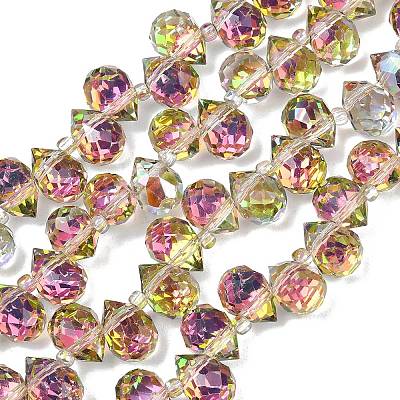 Electroplate Glass Beads Strands EGLA-D030-17-02-1