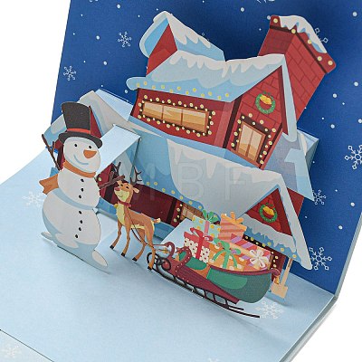 Square 3D House Pop Up Paper Greeting Card AJEW-P124-B01-1