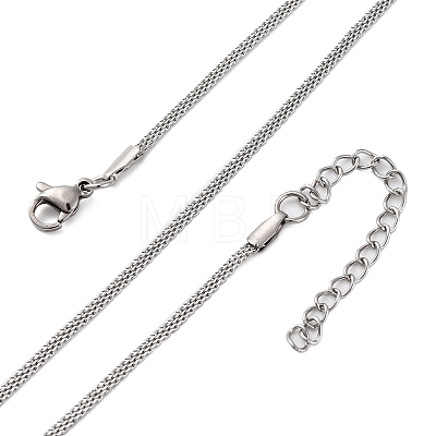 304 Stainless Steel Mesh Chain Necklaces for Women Men NJEW-P321-01P-1