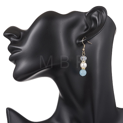 Round Dyed Natural Quartz Dangle Earrings EJEW-JE06778-01-1