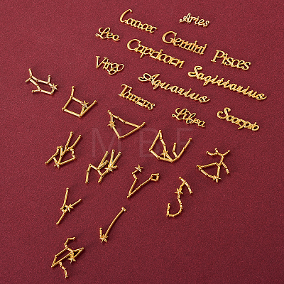 Twelve Constellations Alloy Cabochons DIY-CJ0001-29-1