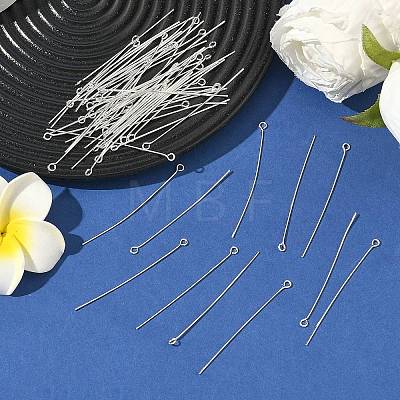 50MM Silver Color Plated Brass Eye Pins X-EPC5.0cm-S-1