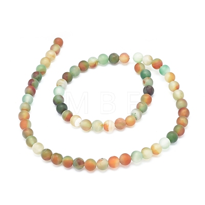 Natural Peacock Agate Beads Strands G-D0005-25-6mm-1