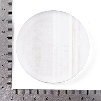 Flat Round Natural Selenite Slice Coasters DJEW-C015-02A-01-1