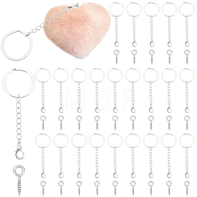 30Pcs 304 Stainless Steel Keychains KEYC-BBC0001-23-1