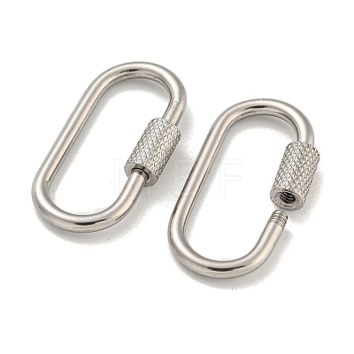 304 Stainless Steel Screw Carabiner Lock Charms STAS-C092-04E-P-1