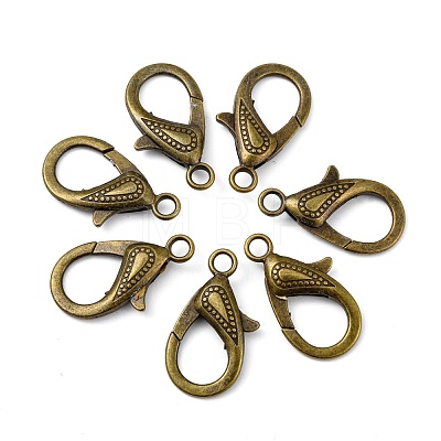 Tibetan Style Alloy Lobster Claw Clasps PALLOY-O027-AB01-1