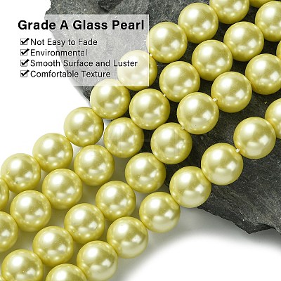 Eco-Friendly Glass Pearl Beads Strands HY-A008-12mm-RB012-1