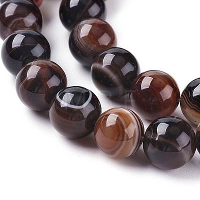 Natural Striped Agate/Banded Agate Beads Strands G-G582-10mm-45-1