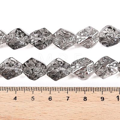 Electroplate Glass Beads Strands EGLA-N012-08W-1