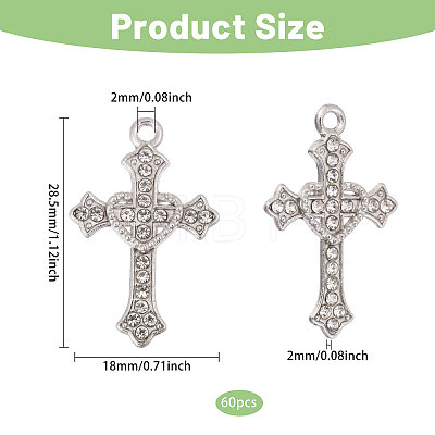 60Pcs Alloy Rhinestone Pendants ALRI-CA0001-14-1