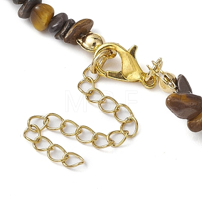 Natural Tiger Eye Anklets AJEW-AN00592-03-1