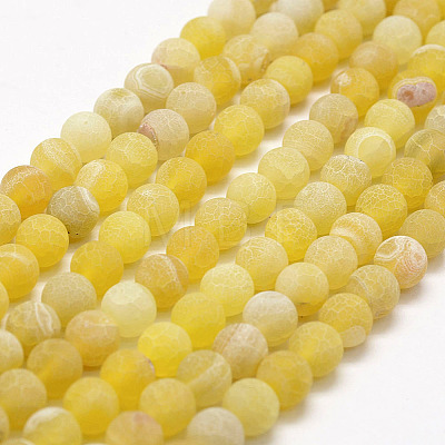 Frosted Natural Weathered Agate Beads Strands X-G-F367-6mm-11-1