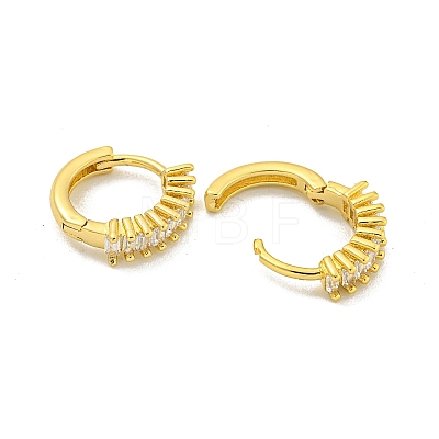 Brass Micro Pave Cubic Zirconia Hoop Earring EJEW-C088-05G-1