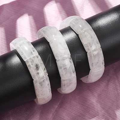 Rectangle Natural Quartz Crystal Beaded Stretch Bracelets for Women Men GG-CBA9ACE-C06-1