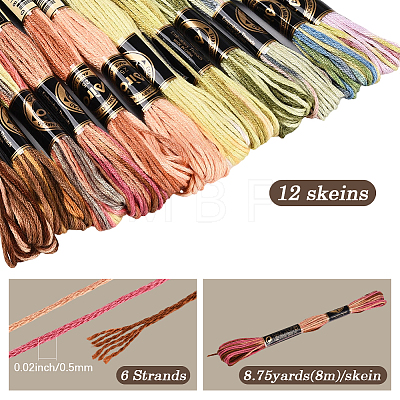 6-Ply Polyester Embroidery Floss OCOR-WH20074-15F-1