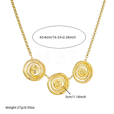 304 Stainless Steel Spiral Pendant Bib Necklaces for Women WG31207-04-1