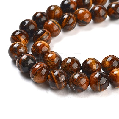 Natural Tiger Eye Round Bead Strands G-R200-12mm-1