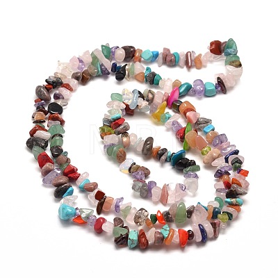 Natural & Synthetic Gemstone Chip Bead Strands G-M205-21-1