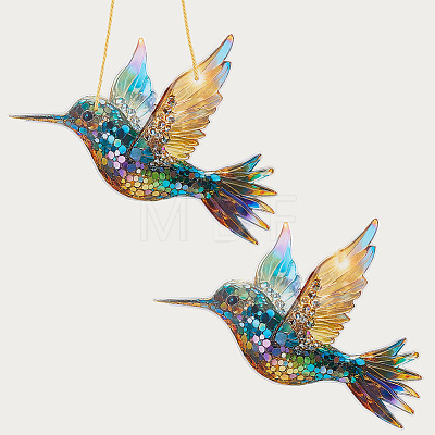 Acrylic Bird Hanging Suncatchers HJEW-WH20021-02B-1