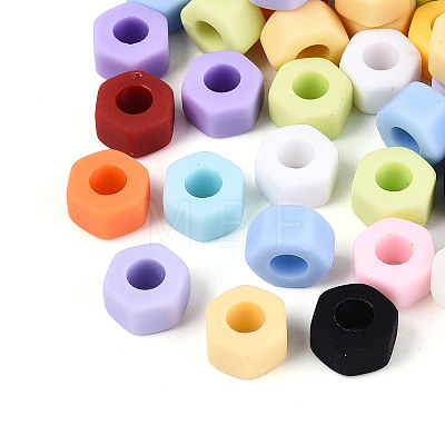 Rubberized Opaque Acrylic Beads SACR-T018-33M-1