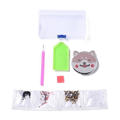 DIY Dog Special Shaped Diamond Painting Mini Makeup Mirror Kits DIY-P048-07-1