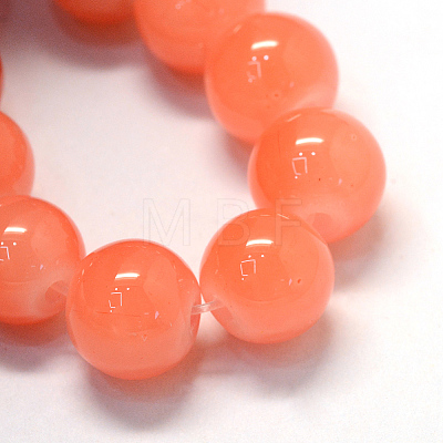 Baking Painted Imitation Jade Glass Round Bead Strands DGLA-Q021-4mm-31-1