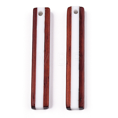 Opaque Resin & Wood Pendants RESI-N039-06A-1
