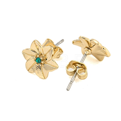 Brass Micro Pave Cubic Zirconia Ear Studs EJEW-P283-01G-05-1