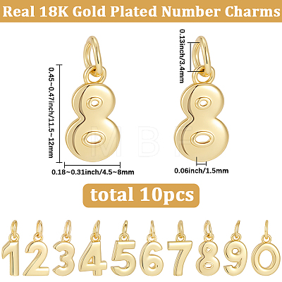 10Pcs 10 Styles Brass Charms KK-BBC0025-93-1