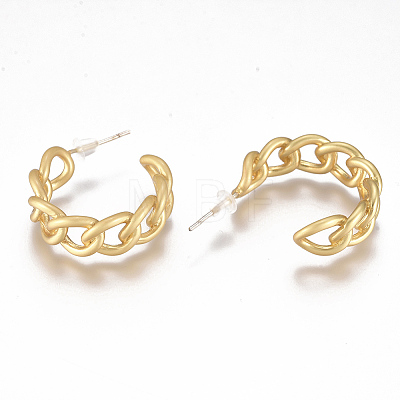 Brass Stud Earrings EJEW-F244-03-1
