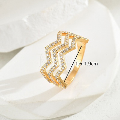 Exquisite minimalist copper inlaid zircon fashion versatile ring ladies party gift. FB4017-4-1