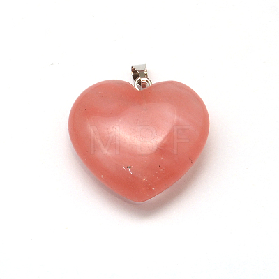 Heart Natural & Synthetic Mixed Stone Pendants G-Q355-M-1