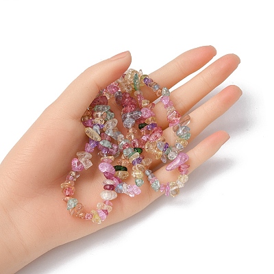 Baking Painted Crackle Glass Beads Strands G-YWC0001-01-1