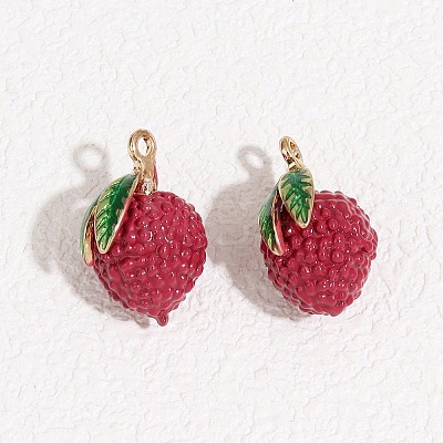 Fruit Alloy Enamel Pendants ENAM-P264-02H-G-1