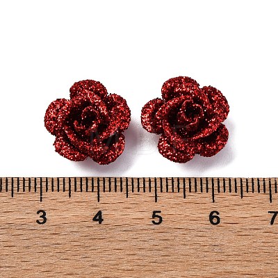 3D Rose Flower Baking Paint Aluminum Beads FIND-L019-01F-1