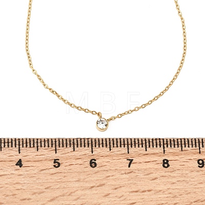 304 Stainless Steel Rhinestone Pendant Necklaces NJEW-K305-07G-1