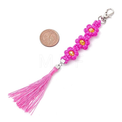 Polyester and Spandex Cord Woven Flower Keychains KEYC-JKC00919-1