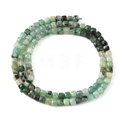 Gradient Color Natural Emerald Beads Strands G-K376-D04-4x4mm-1