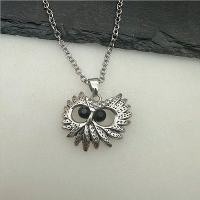 Cute Creative Owl Alloy Pendant Necklace from Europe and America FF8740-3-1